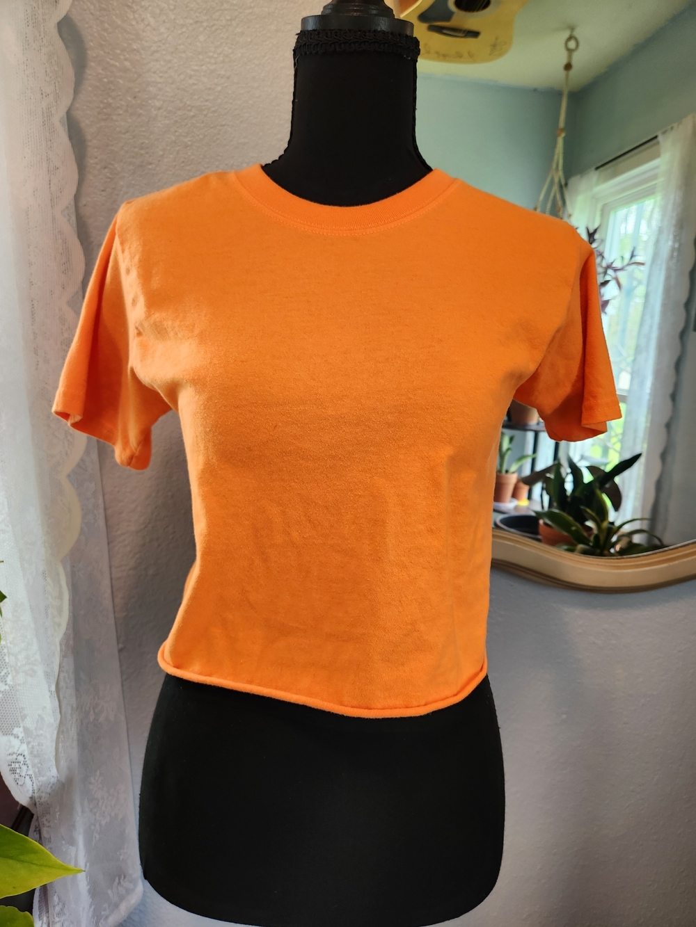 Athletic Works Bright Orange Crewneck Crop Top